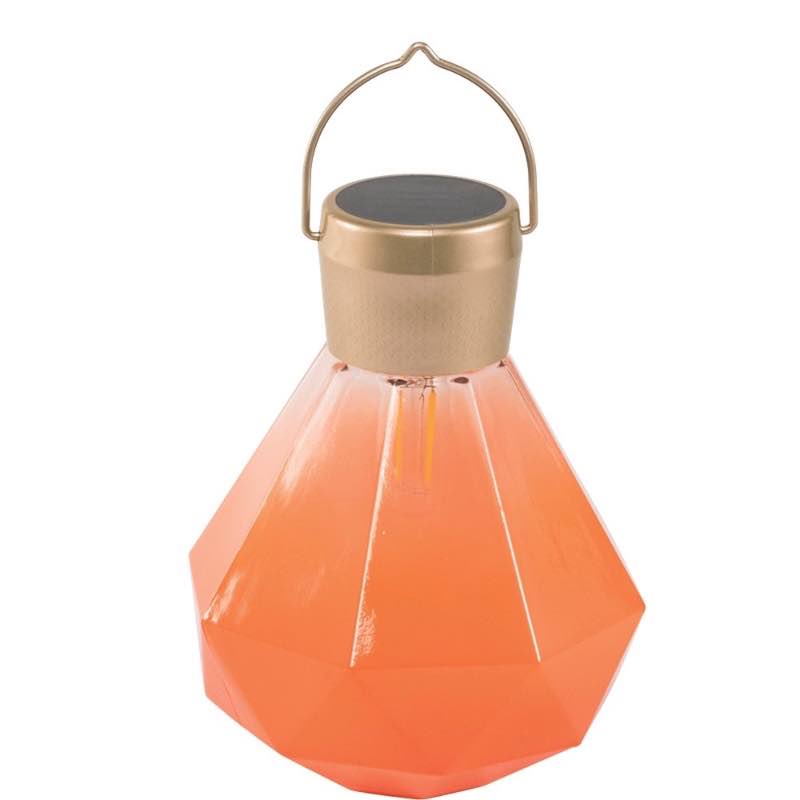 Gem Glass Solar Light - Coral